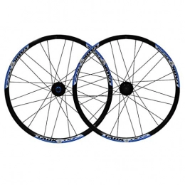 LDDLDG Mountain Bike Wheel LDDLDG Mountain Wheel Set 24 x 1.5 24H, Double Wall Quick Release (Color : Black+blue)