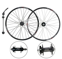 LHHL Spares LHHL 20" 26" Bike Wheelset, For Mountain Bike Double Wall Rim Rotary Freewheel Speed Sealed Bearing QR Disc Brakes 6 / 7 / 8 / 9 Speed (Color : Black, Size : 26")