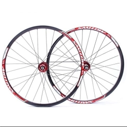 LHHL Spares LHHL 26" Wheel For Mountain Bike Bicycle Wheelset MTB Double Wall Rim QR Disc Brake 8-10S Cassette Hub Sealed Bearing 32H (Color : A-Red)