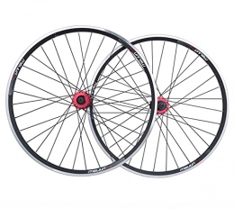 LHHL Spares LHHL 26inch MTB Bicycle Wheelset Mountain Bike Disc / V Brake Bicycle Wheels 32H Aluminum Alloy Ball Hub Rim Front 100MM Rear 135MM (Color : Black, Size : 26")