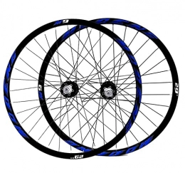 LHHL Spares LHHL Bicycle Front & Rear Wheels 26" / 27.5" / 29" CNC Double Walled Alloy Rim MTB Bike Wheel Set 32H Disc Brake QR 8-10 Speed Cassette Hubs Ball Bearing (Color : Blue, Size : 29in)