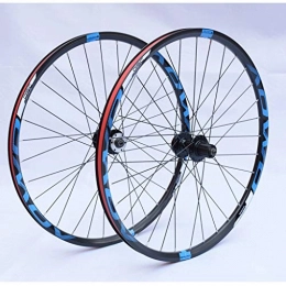 LHHL Mountain Bike Wheel LHHL Bicycle Wheel Set 26" / 27.5" / 29" For Mountain Bike Double Wall Rims Disc Brake 8-10 Speed Card Hub Quick Release 32H (Color : Blue, Size : 29")