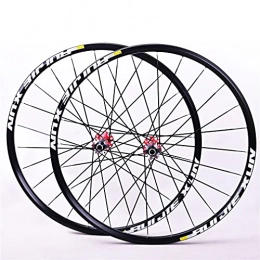 LHHL Spares LHHL Bicycle Wheelset 26" / 27.5" / 29" MTB Double Wall Rims Carbon Cassette Hub Sealed Bearing Bike Wheel Disc Brake QR 11 Speed 24H (Color : Black, Size : 26")