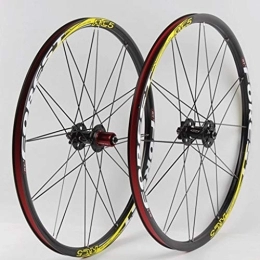LHHL Spares LHHL Bicycle Wheelset 26 / 27.5 Inch Bike Wheels MTB Double Wall Rims Disc Brake Sealed Bearing Hub QR 11 Speed (Color : Orange, Size : 27.5")
