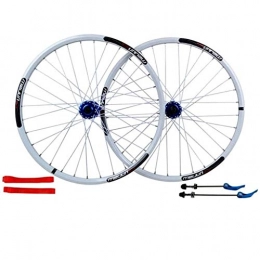 LHHL Spares LHHL Bicycle Wheelset 26 Inch MTB Bike Front And Rear Wheel Double Wall Alloy Rims Disc Brake Cassette Fiywheel Hub 7 / 8 / 9 / 10 Speed 32H (Color : White)