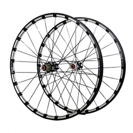 LHHL Spares LHHL Bike Wheel 26 / 27.5Inch MTB Double Wall Alloy Rim Bicycle Wheel Set Quick Release Carbon Hubs 24 Hole Disc Brake 8 9 10 11 Speed (Color : A-Black, Size : 26in)