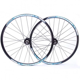 LHHL Spares LHHL Components 26" Mountain Bike Wheel Set, Alloy Double Wall MTB Bicycle wheel set 28H Disc Rim Brake 8 9 10 speed Sealed Bearings Hub (Color : Blue, Size : 26inch)