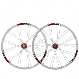 LHHL Spares LHHL Components MTB Cycling Wheel 26 Inch Bicycle Wheelset 11 Speed Rims 559 Disc Brake Mountain Bike Wheel Sealed Bearing Hub QR For Cassette Flywheel (Color : Red White, Size : 26INCH)