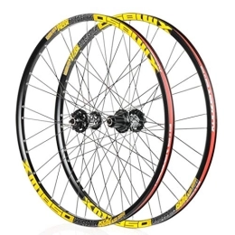 LHHL Spares LHHL Mountain Bik Wheel 26" / 27.5 In Bicycle Wheelset For MTB Double Wall Rim QR Disc Brake 8-11S Cassette Hub Sealed Bearing (Color : Gold, Size : 27.5")