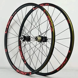 LHHL Spares LHHL Mountain Bike Wheelset 26 / 27.5 / 29 Inch Double Wall Alloy Rims Disc Brake Bicycle Wheel QR NBK Sealed Bearing Hubs 6 Pawls 8-12 Speed Cassette 24H (Color : E, Size : 27.5")