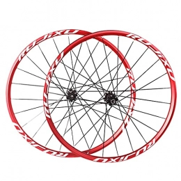 LHHL Spares LHHL Mountain Bike Wheelset 26 27.5 29 Inch MTB Aluminum Alloy Rim For 78 9 10 11 Speed Cassette Cycling Wheels Disc Brake Wheels Thru Axle Bicycle Accessory (Color : Red, Size : 26")