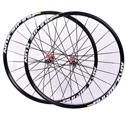 LHHL Spares LHHL MTB Bicycle Wheels Bike Wheelset 26" / 27.5" / 29" Double Wall Alloy Rim Carbon Hub Cassette Disc Brake QR 8-11Speed (Color : Red hub, Size : 27.5")
