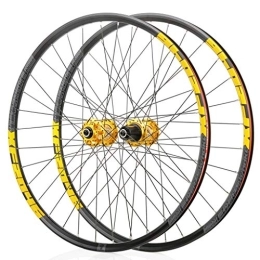 LHHL Spares LHHL Wheel For Mountain Bike 26" / 27.5" / 29" Bicycle Wheelset MTB Double Wall Rim QR Disc Brake 8-11S Cassette Hub 6 Ratchets Sealed Bearing (Color : Gold, Size : 26")