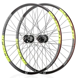 LHHL Spares LHHL Wheel For Mountain Bike 26" / 27.5" / 29" Bicycle Wheelset MTB Double Wall Rim QR Disc Brake 8-11S Cassette Hub 6 Ratchets Sealed Bearing (Color : Green, Size : 27.5")