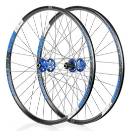 LHHL Spares LHHL Wheel For Mountain Bike 26" / 27.5" Bicycle Wheelset MTB Double Wall Rim QR Disc Brake 8-11S Cassette Hub 6 Ratchets Sealed Bearing Blue, Size : 27.5