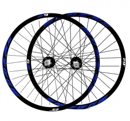 LHHL Spares LHHL Wheelset 26" / 27.5" / 29" For Mountain Bike Disc Brake MTB Bicycle Double Wall Rims 8-10 Speed Quick Release 32H (Color : Blue, Size : 26")