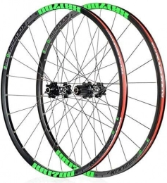 LILIS Mountain Bike Wheel LILIS Wheel Mountain Bike 26" / 27.5" bike wheelset, disc brake alloy wheel front wheel rear wheel quick release red hub 24H Shimano or Sram 8 9 10 11 speed (Color : Green, Size : 27.5in)