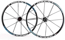 LIMQ Mountain Bike Wheel LIMQ Bicycle Wheel 26 27.5 Inches Pair Of Wheels MTB Rim Alloy Double Walled QR Disc Brake 7 Palin 7-11 Speeds In Front And Back 1800g, Blue-26IN