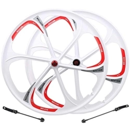 LJP Mountain Bike Wheel LJP MTB Magnesium Alloy Wheels 26 Inches Bicycle Wheel Disc Brake Mountain Bike Bearing Wheelset (Color : White)