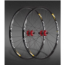 M-YN Spares M-YN 27.5 / 29" Mountain Bike Wheelsets, Carbon Hub MTB Wheels Barrel Shaft Quick Release Disc Brakes, 32H Low-Resistant Flat Spokes Bike Wheel fit 7-11 Speed Cassette(Size:27.5inch, Color:red)