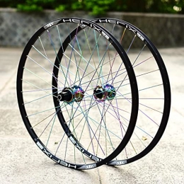 M-YN Spares M-YN Mountain Bike Wheelset 26 / 27.5 / 29 Inch, Aluminum Alloy Rim 32H Disc Brake MTB Wheelset, Quick Release Front Rear Wheels, Fit 8-11 Speed(Size:27.5inch)