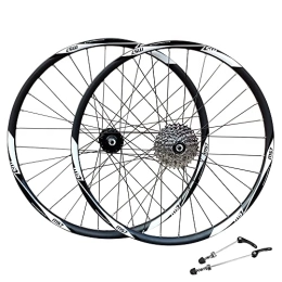 Madspeed7 Mountain Bike Wheel Madspeed7 QR 26" (ETRTO 559x20) MTB Mountain Bike Disc Wheel Set + 8 Speed Cassette (11-32t) - Taiwan Sealed Bearings (6 Bolt) Disc Brake Hubs - Tubeless Compatible - 1 YEAR WARRANTY*