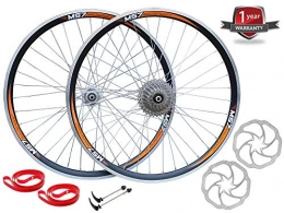 Madspeed7 Mountain Bike Wheel Madspeed7 QR 27.5" 650b (584x19) MTB Mountain Bike Wheelset Disc Brake 8 Speed (5 Colours)