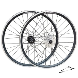 Madspeed7 Mountain Bike Wheel Madspeed7 QR 29'' 29er (ETRTO 622x19) MTB Mountain Bike Wheel Set + 8 speed cassette (11-32t) - Rim & Disc Brake Compatible - Sealed Bearings Hubs (Very Smooth Hubs) - Double Wall