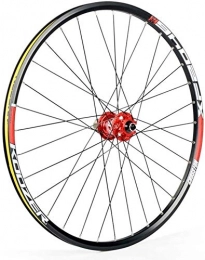 MGE Mountain Bike Wheel MGE Mountain 26 / 27.5 Inch Bicycle Fron Wheel, Bike Wheelset Double Wall Alloy Rim QR Disc Brake 32H Bike wheel (Color : Red, Size : 27.5inch)