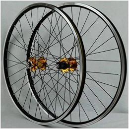 HWL Spares Mountain Bike Cycling Wheelset 26 Inch, Double Wall Aluminum Alloy MTB Rim V-Brake Hybrid Freewheel 7 8 9 10 Speed Disc