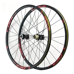 Samnuerly Spares Mountain Bike Disc Brake Wheelset 26 / 27.5 / 29 Inch Bicycle Wheel Set MTB Rim Quick Release Hub For 7 8 9 10 11 12 Speed Cassette 1680g (Color : Black Red, Size : 26'') (Black Red 27.5’’)
