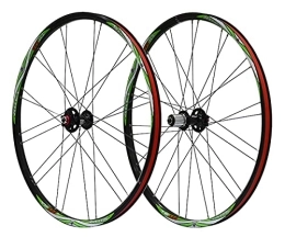 Samnuerly Spares Mountain Bike Disc Brake Wheelset 26" MTB Rim QR Quick Release Bicycle Wheel Set 24 / 28H Hub For 7 8 9 10 Speed Cassette 2036g (Color : Green A, Size : 26'') (Green 26’’)