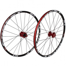 Mountain Bike Mountain Bike Wheel Mountain Bike Wheel Set 120 Sounds Ultralight 5 Bearing 26" / 27.5" Bicycle Wheelsets Disc Brake Quick Release Red Hub+Black Rim+Black Spokes+White Pattern(Front Wheel+Rear Wheel) (Size : 27.5")