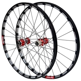 SN Spares Mountain Bike Wheel Set 26'' 27.5'' Ultralight Wheelset Double Wall Alloy Rim Quick Release Disc Brake 24 Hole 4 Bearing 7 8 9 10 11 Speed (Color : Red Carbon Red Hub, Size : 27.5inch)