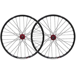 SN Mountain Bike Wheel Mountain Bike Wheel Set 26-inch Cycling Wheels 32-hole Disc Brake Hub QR Alloy Double-layer MTB Rim 6-nail 7, 8, 9 Speed Bicycle Wheelset (Color : Red)