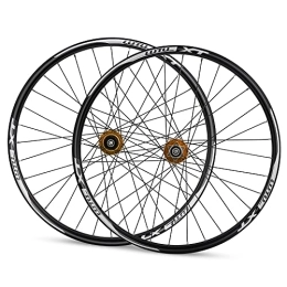 QHY Mountain Bike Wheel Mountain Bike Wheels 26Inch, Aluminum Alloy Rim 32H Disc Brake MTB Wheelset, Quick Release Front Rear Wheels Black Bike Wheels, Fit 8-11 Speed Cassette Bicycle Wheelset