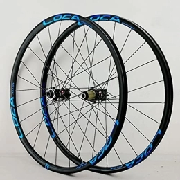 Generic Mountain Bike Wheel Mountain Bike Wheelset 26" / 27.5" / 29" / 700c Bicycle Rim Disc Brake Cycling Wheels 24 Holes Thru Axle Hub For 7 / 8 / 9 / 10 / 11 / 12 Speed Cassette MTB Front And Rear Wheel 1595g (Blue 27.5inch)