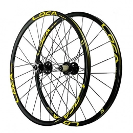 SN Spares Mountain Bike Wheelset 26 27.5 29 Inch MTB Double Layer Rim Disc Brake Bicycle Front Rear Wheel Set QR 7 / 8 / 9 / 10 / 11 / 12 / Speed (Color : Black Hub gold label, Size : 26inch)