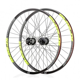 Bike Wheel Spares Mountain Bike Wheelset 26 / 27.5 / 29 Inches Aluminum Alloy The Classic 6 Pawl 72 Click System Barrel Shaft Quick Release Disc Brake Wheel Set (Color : LEMON GR, Size : 29")