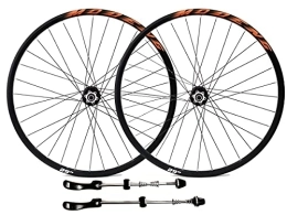 Generic Mountain Bike Wheel Mountain Bike Wheelset 26" 27.5" 29" MTB Rim 32H Bicycle Quick Release Wheels Disc Brake Hub For 7 / 8 / 9 / 10 / 11 / 12 / 13 Speed Cassette 2055g QR (Color : Orange, Size : 27.5'') (Orange 29)