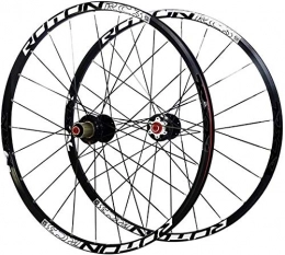 MGE Mountain Bike Wheel Mountain Bike Wheelset, 26" 27.5" Alloy Double Wall MTB Front and rear wheels hybrid Bicycle Quick Release 28H Disc Brake Rim 9 10 11 speed Bike wheel (Color : Black, Size : 26inch)