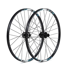Generic Mountain Bike Wheel Mountain Bike Wheelset 26 / 27.5" Bicycle Rim 28H Hub Disc Brake Quick Release MTB Wheels For 7 / 8 / 9 / 10 / 11 Speed Cassette Flywheel 1800g (Color : Green, Size : 27.5'') (Blue 27.5)