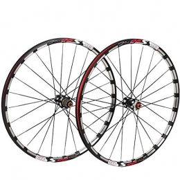 CHUDAN Mountain Bike Wheel Mountain Bike Wheelset, 26 / 27.5 in Bicycle Orne Rear Wheel Aluminum Alloy Rim MTB Wheelset Double Walled Disc Brake Palin Camp 8 9 10 Speed 24 Holes, Black, 26in