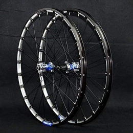 CWYP-MS Spares Mountain Bike Wheelset 26 / 27.5inch Thru Axle MTB Front + Rear Wheel Disc Brake Double Wall 7 / 8 / 9 / 10 / 11 / 12 Speed 24 Holes (Color : Blue-B, Size : 27.5in)