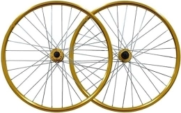 InLiMa Mountain Bike Wheel Mountain Bike Wheelset 26" Disc Brake Rims Bicycle Wheel Pair Road Bike Wheels Mountain Bike Quick Release Wheelset (Color : Gold, Size : 26'')