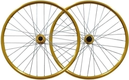 HAENJA Spares Mountain Bike Wheelset 26" Disc Brake Rims Bicycle Wheel Pair Road Bike Wheels Mountain Bike Quick Release Wheelset Wheelsets (Color : Gold, Size : 26'')