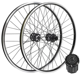 GXFWJD Mountain Bike Wheel Mountain Bike Wheelset 26 Inch Disc / Rim Brake Bicycle Rims 32 Spoke MTB Front & Rear Wheel 7 8 9 10 11 Speed Cassette QR Sealed Bearing Hubs (Color : Black hub, Size : 27.5inch)