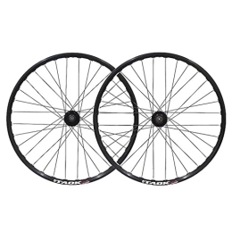 Generic Mountain Bike Wheel Mountain Bike Wheelset 26" MTB Rim QR Quick Release Disc Brake Bicycle Wheels 32H Hub For 7 / 8 / 9 / 10 Speed Cassette 2156g (Color : Gold, Size : 26 inch) (Black 26 inch)