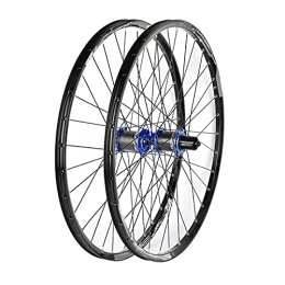 Bewinch Spares Mountain Bike Wheelset, 29 / 26 / 27.5 Inch Bicycle Wheel with Ultralight Carbon, Double Walled Aluminum Alloy MTB Rim Fast Release Disc Brake 32H 8-11 Speed, Blue, 27.5in