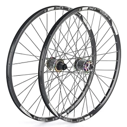 BYCDD Spares Mountain Bike Wheelset, Disc Brake MTB Wheelset, Quick Release Front Rear Wheels Black Bike Wheels, Fit 8-12 Speed Cassette Bicycle Wheelset, Black_26 Inch